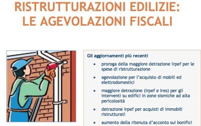 Edilizia – Ristrutturazioni , detrazioni irpef , iva agevolata, come orientarsi ?